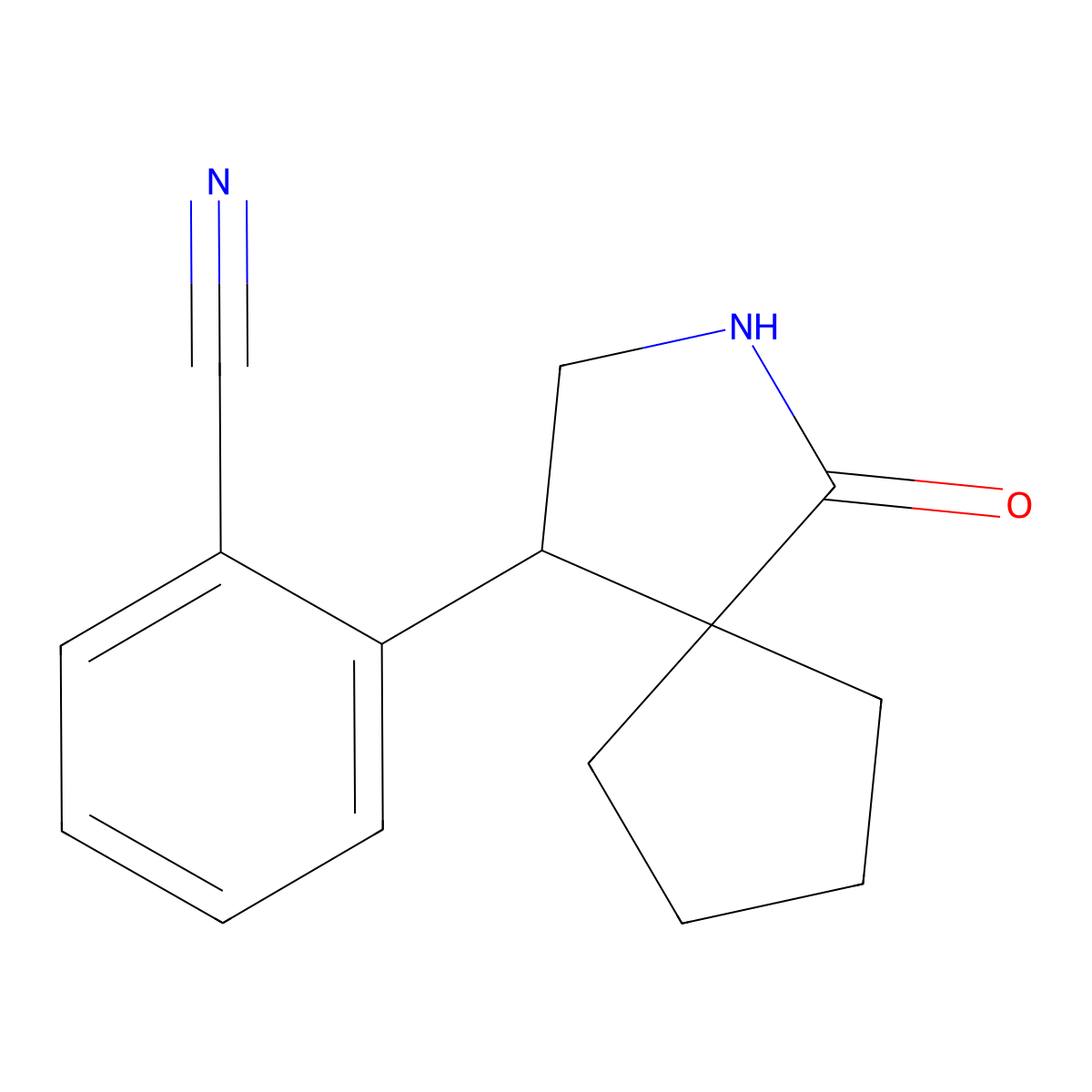 2-{1-Oxo-2-azaspiro[4.4]nonan-4-yl}benzonitrile molecular structure, CAS 2059941-35-2