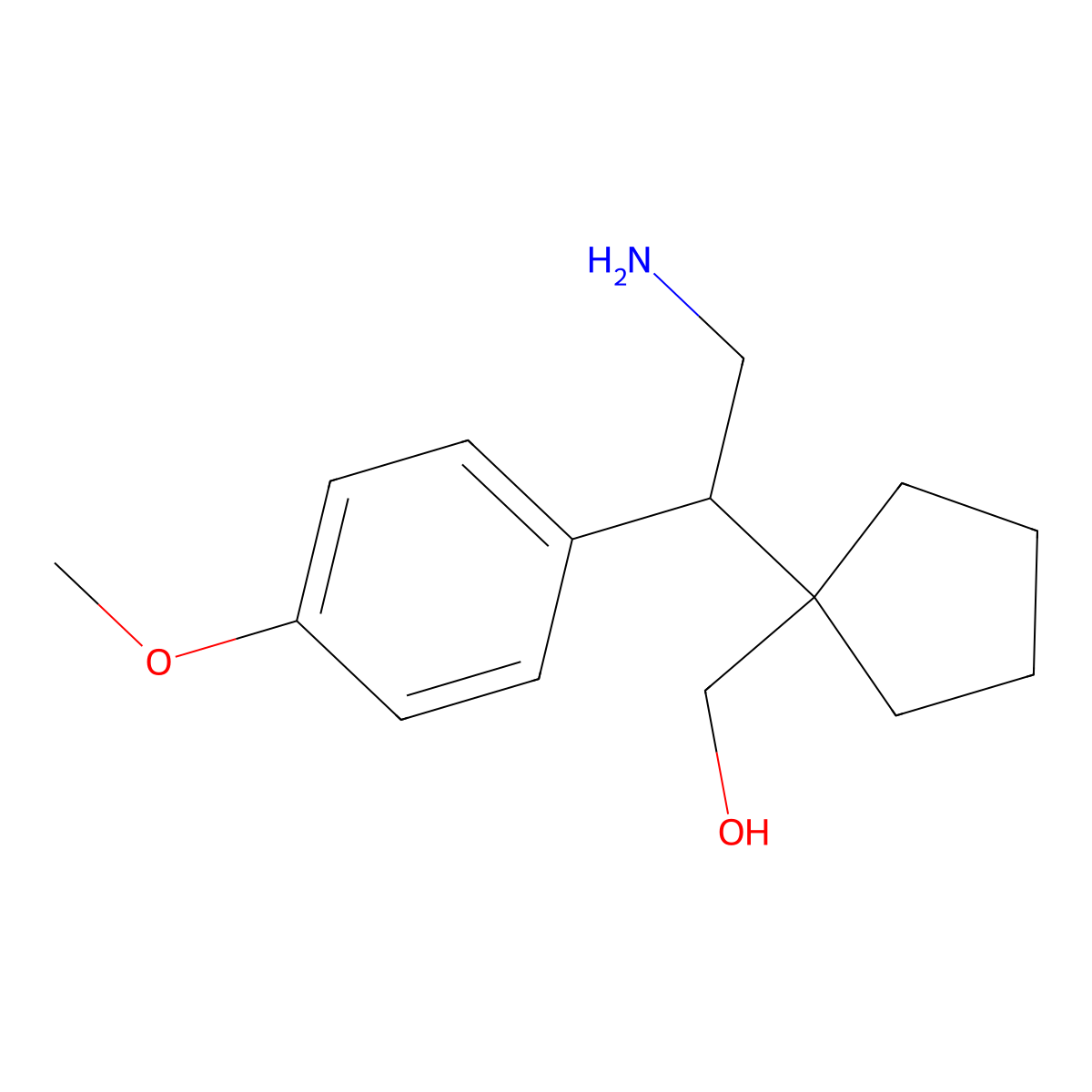 {1-[2-Amino-1-(4-methoxyphenyl)ethyl]cyclopentyl}methanol molecular structure, CAS 2059941-39-6
