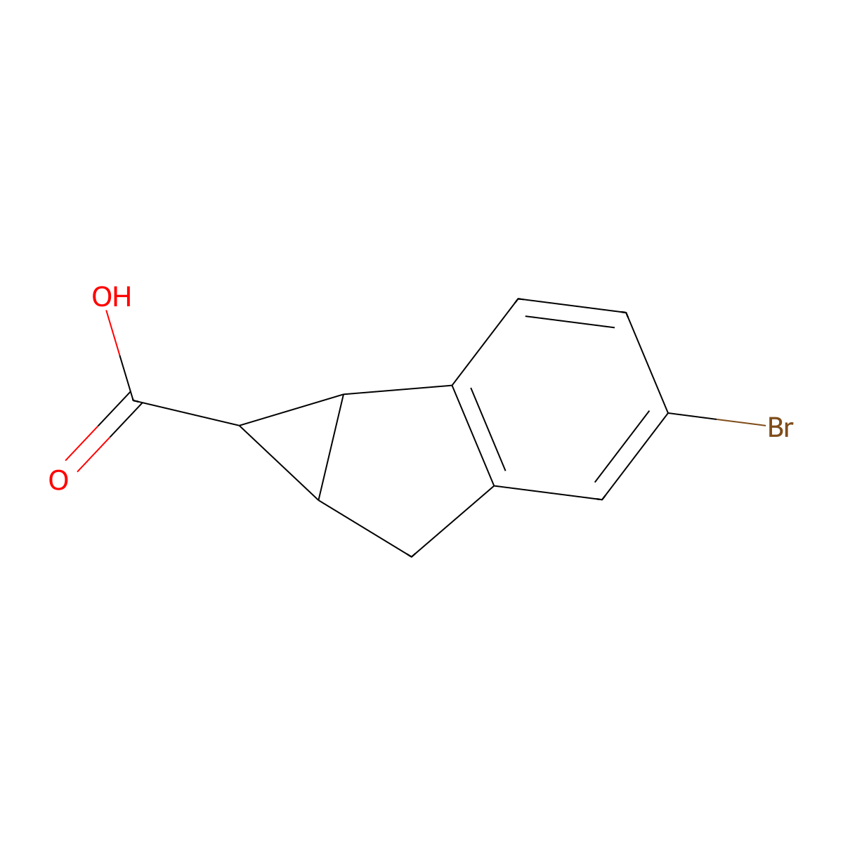 4-bromo-1H,1aH,6H,6aH-cyclopropa[a]indene-1-carboxylic acid molecular structure, CAS 2059941-40-9