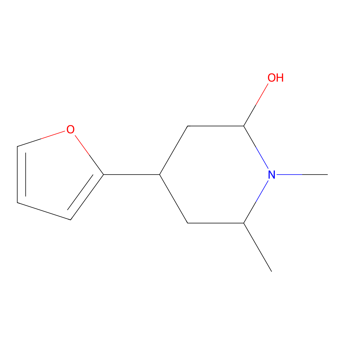 4-(Furan-2-yl)-1,6-dimethylpiperidin-2-ol molecular structure, CAS 2059941-45-4