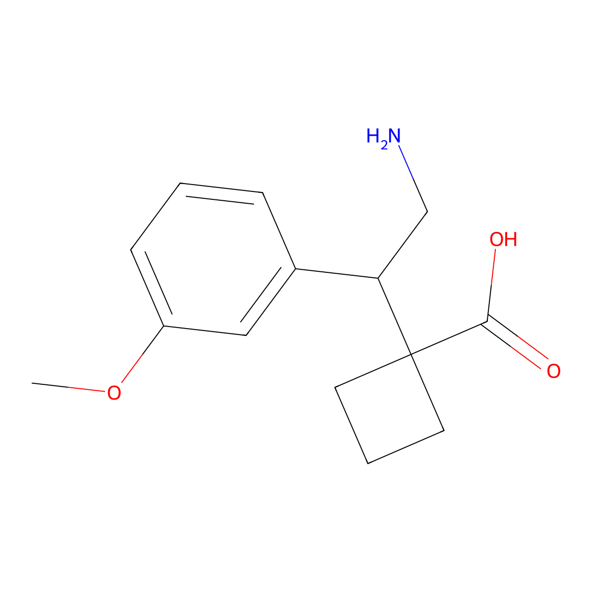 1-[2-Amino-1-(3-methoxyphenyl)ethyl]cyclobutane-1-carboxylic acid molecular structure, CAS 2059941-62-5