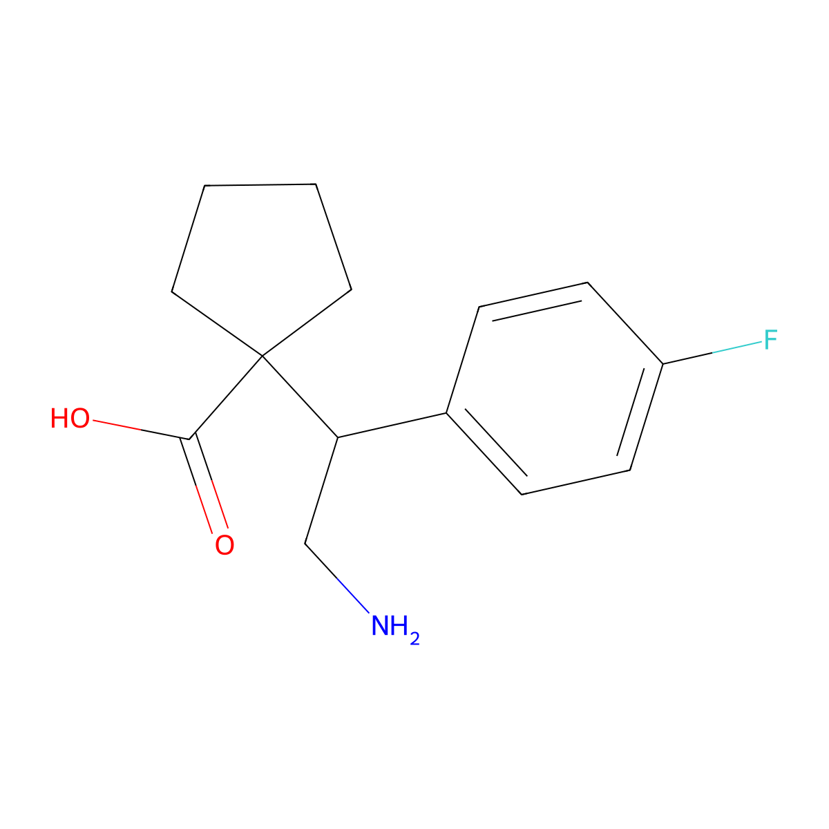 1-[2-Amino-1-(4-fluorophenyl)ethyl]cyclopentane-1-carboxylic acid molecular structure, CAS 2059941-65-8
