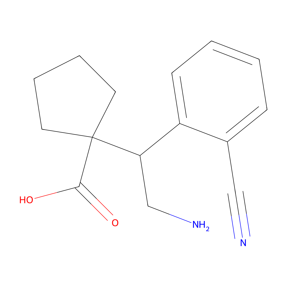 1-[2-Amino-1-(2-cyanophenyl)ethyl]cyclopentane-1-carboxylic acid molecular structure, CAS 2059941-66-9