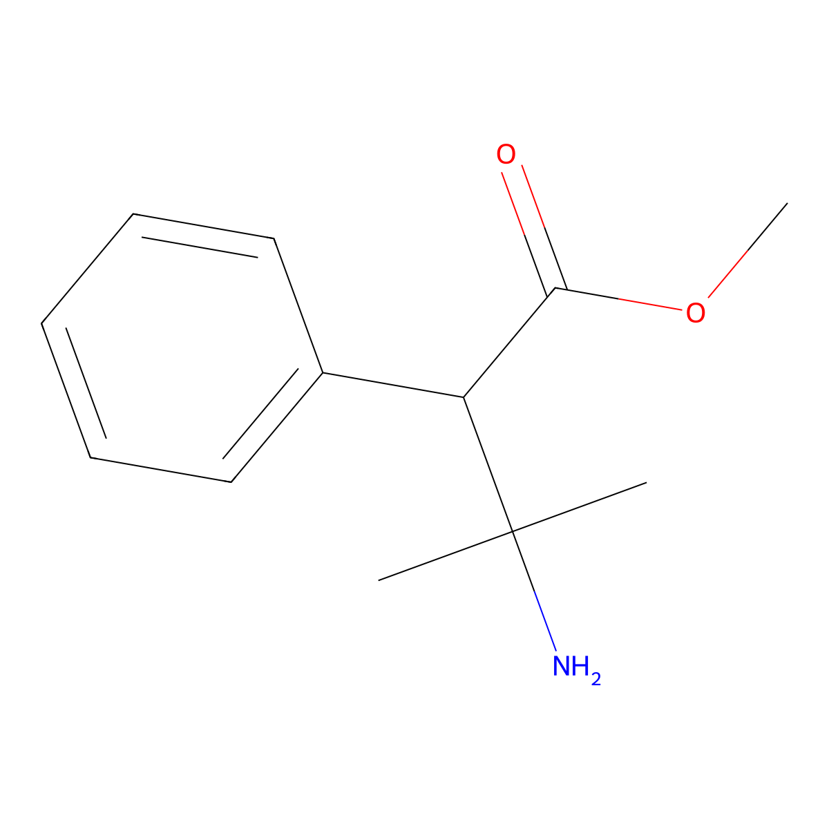 Methyl 3-amino-3-methyl-2-phenylbutanoate molecular structure, CAS 2059941-73-8