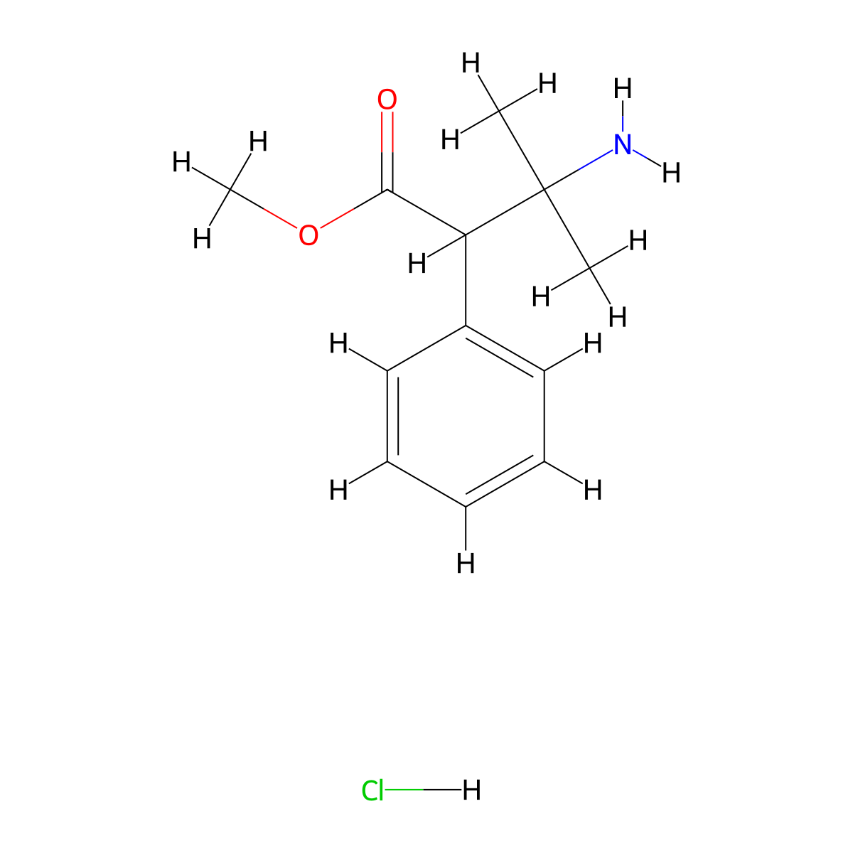 Methyl 3-amino-3-methyl-2-phenylbutanoate hydrochloride molecular structure, CAS 2059941-74-9