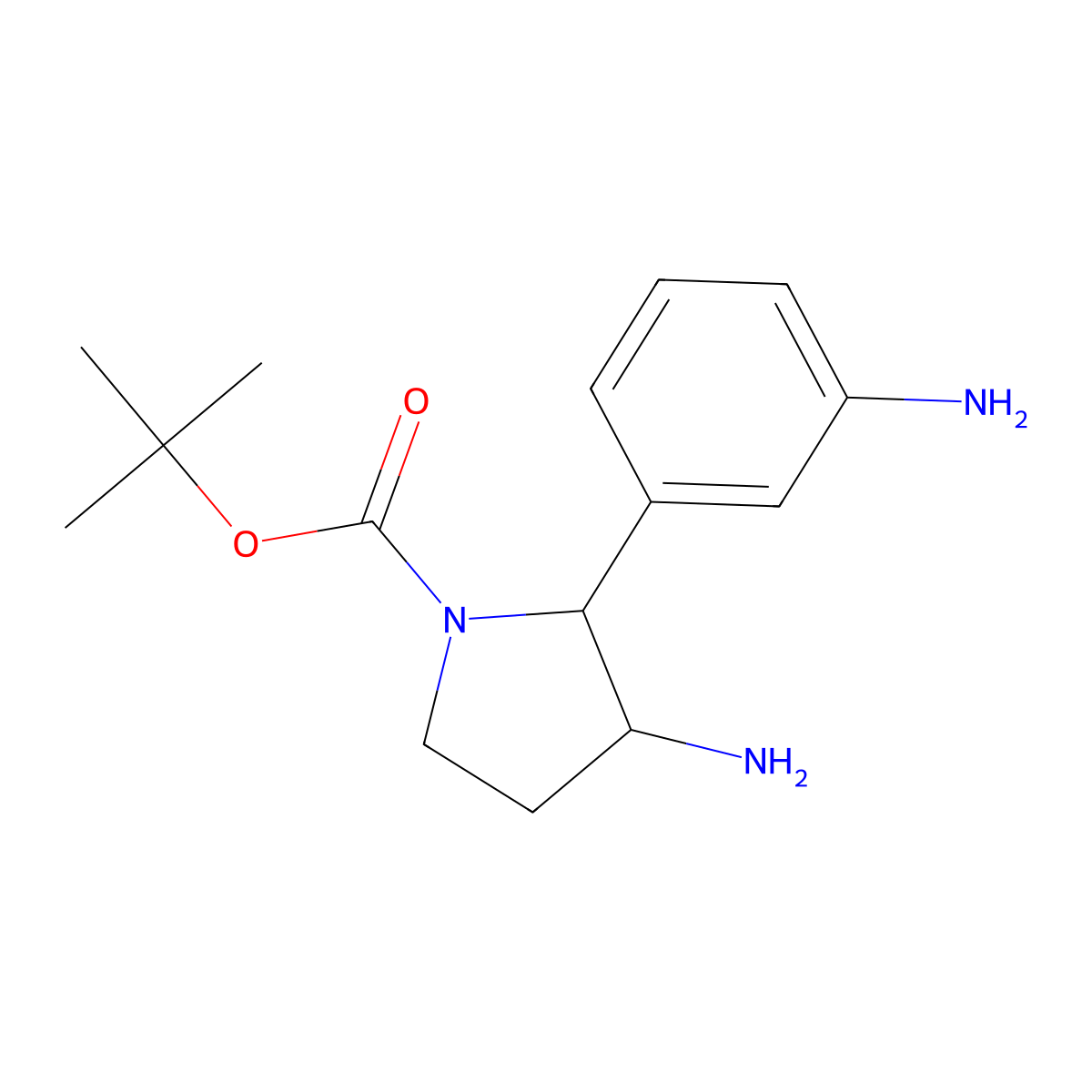 tert-Butyl 3-amino-2-(3-aminophenyl)pyrrolidine-1-carboxylate molecular structure, CAS 2059941-82-9
