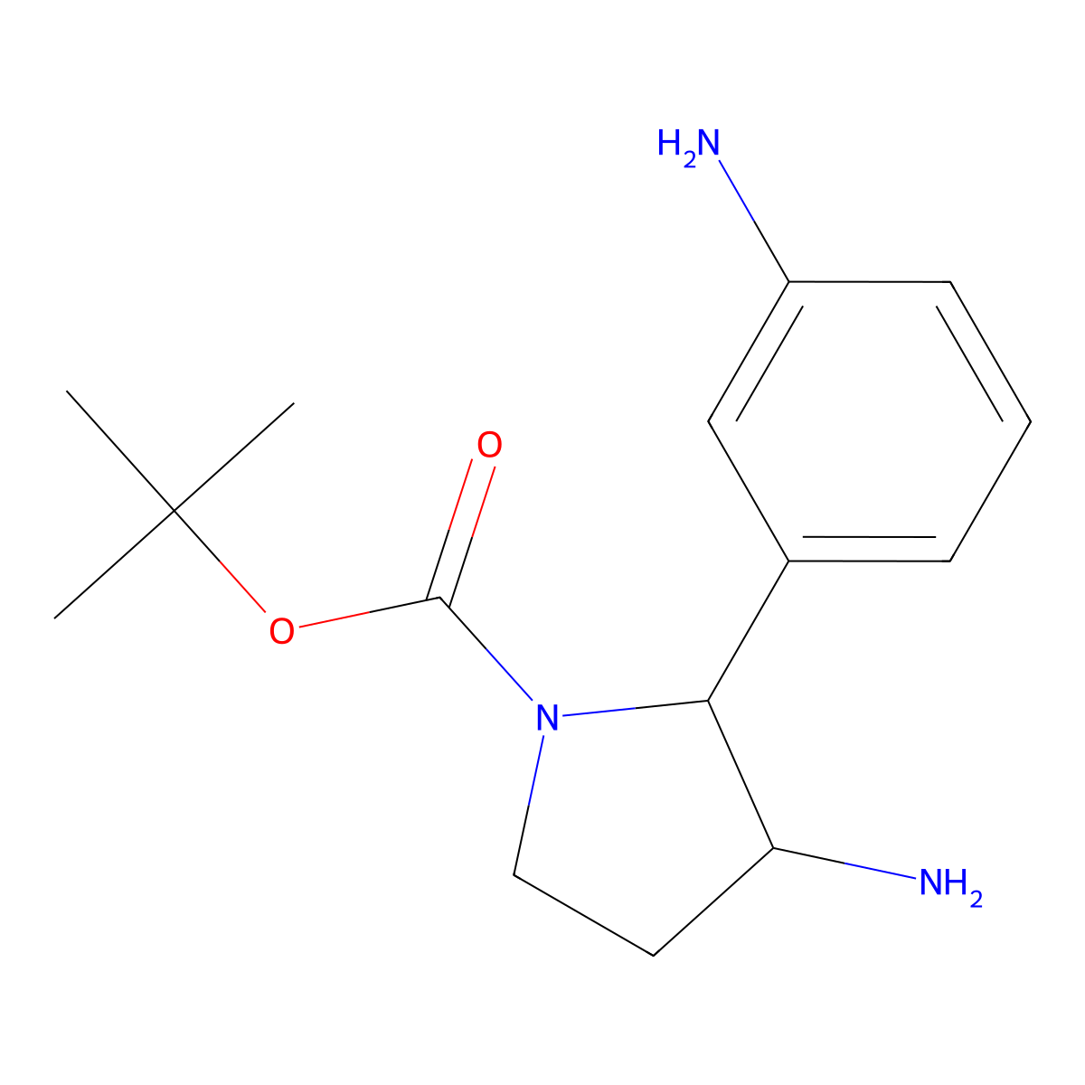 tert-Butyl 3-amino-2-(3-aminophenyl)pyrrolidine-1-carboxylate molecular structure, CAS 2059941-82-9