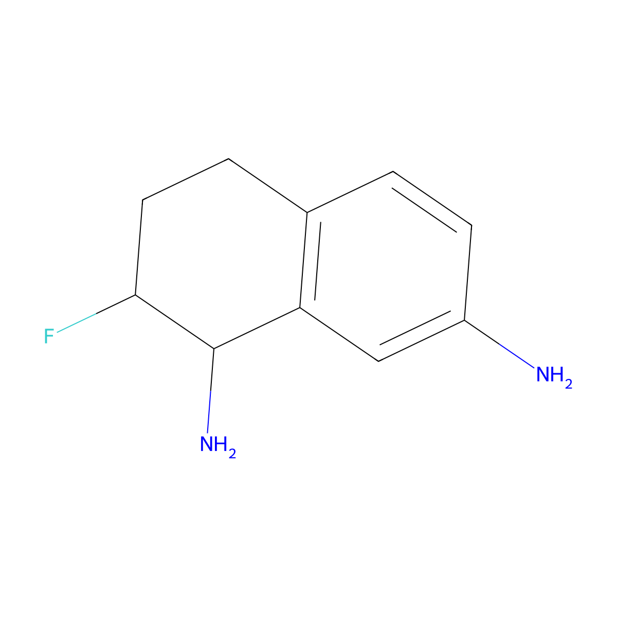 2-Fluoro-1,2,3,4-tetrahydronaphthalene-1,7-diamine molecular structure, CAS 2059941-90-9
