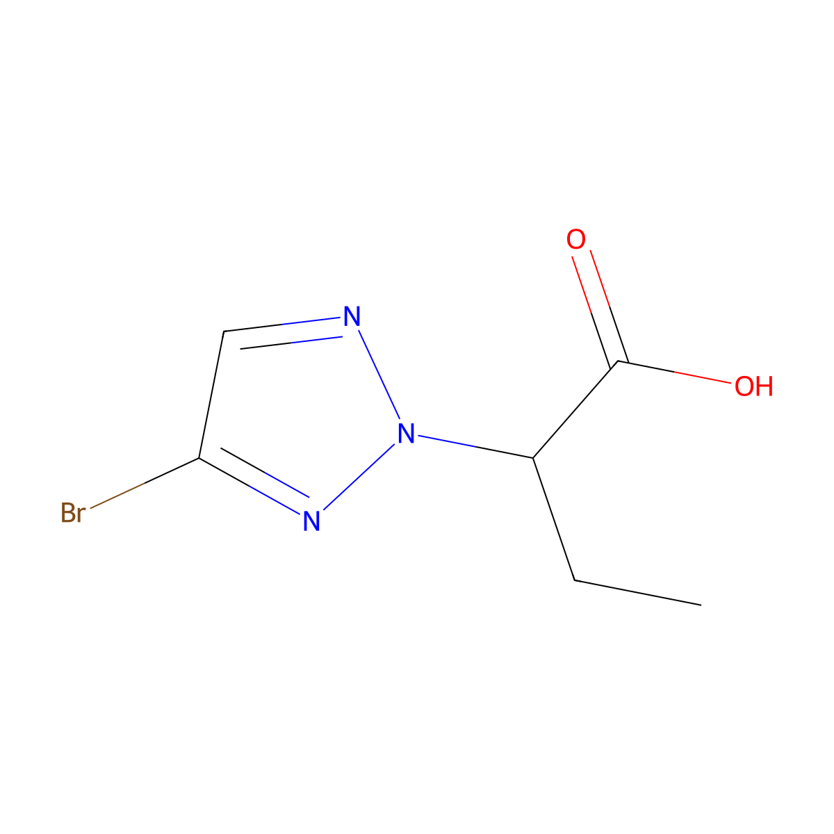2-(4-Bromo-2H-1,2,3-triazol-2-yl)butanoic acid molecular structure, CAS 2059941-93-2