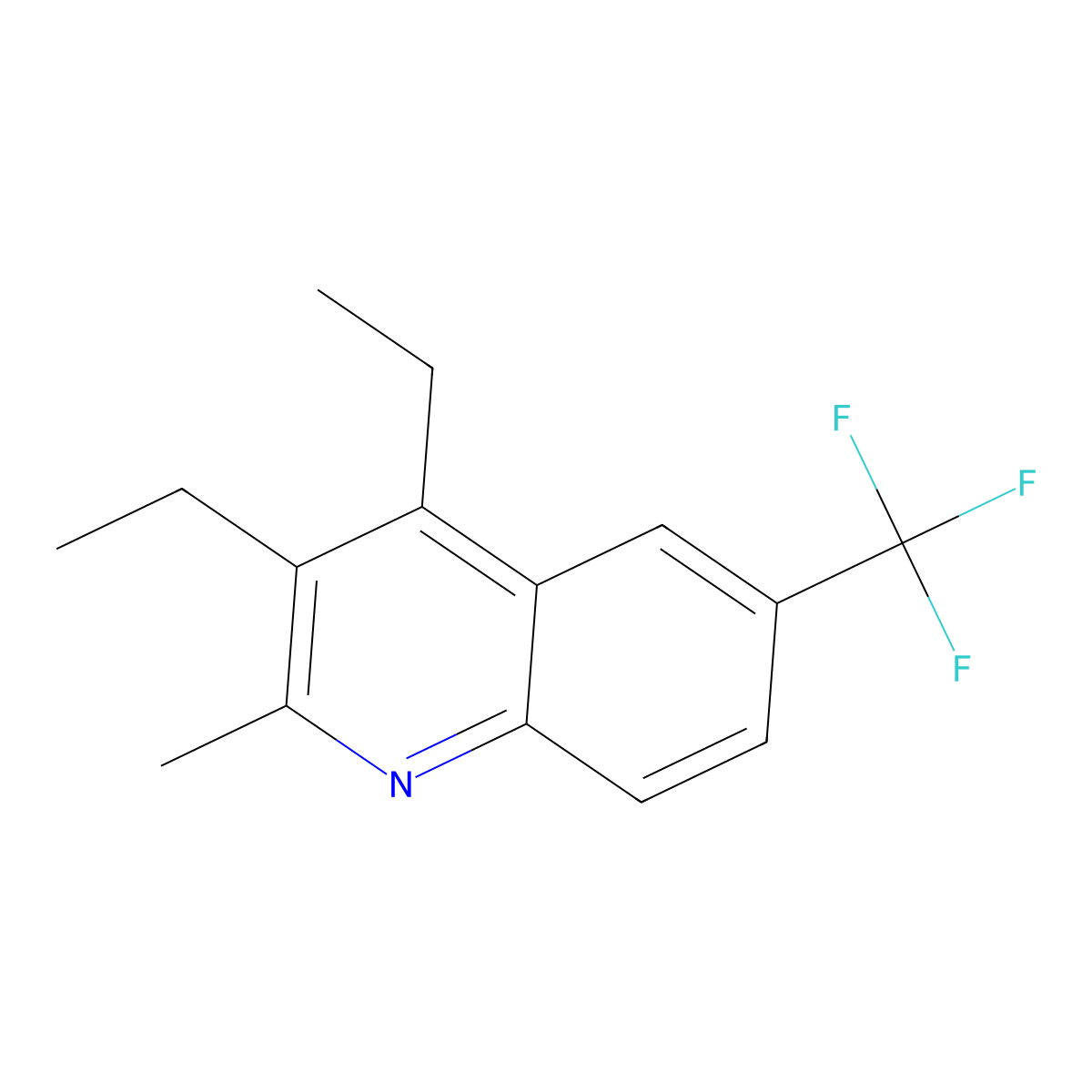 3,4-Diethyl-2-methyl-6-(trifluoromethyl)quinoline molecular structure, CAS 2059941-94-3