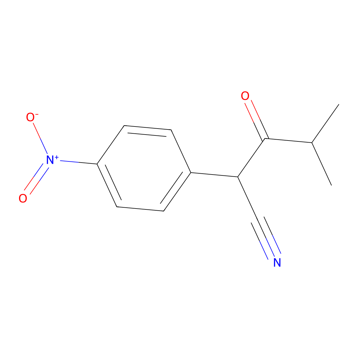 4-Methyl-2-(4-nitrophenyl)-3-oxopentanenitrile molecular structure, CAS 2059941-97-6
