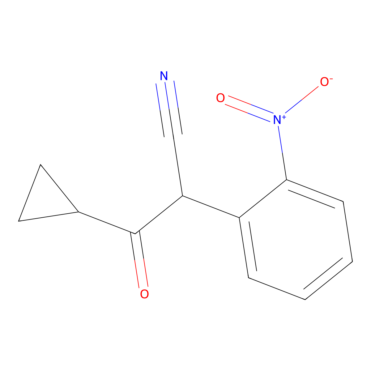 3-Cyclopropyl-2-(2-nitrophenyl)-3-oxopropanenitrile molecular structure, CAS 2059941-98-7