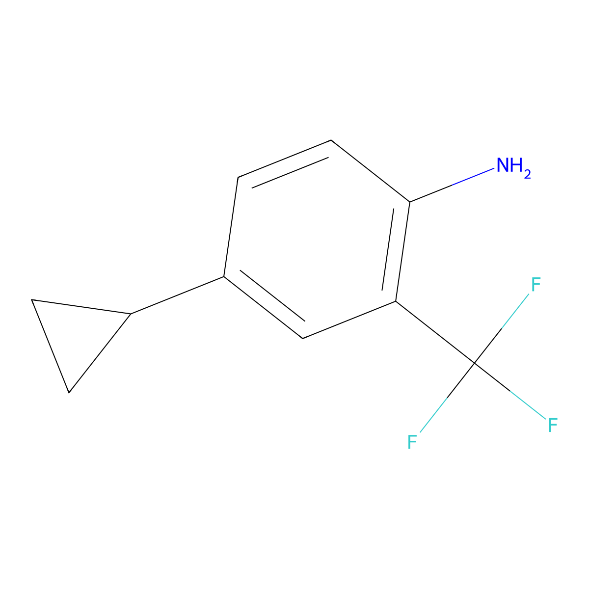 4-Cyclopropyl-2-(trifluoromethyl)aniline molecular structure, CAS 2059941-99-8
