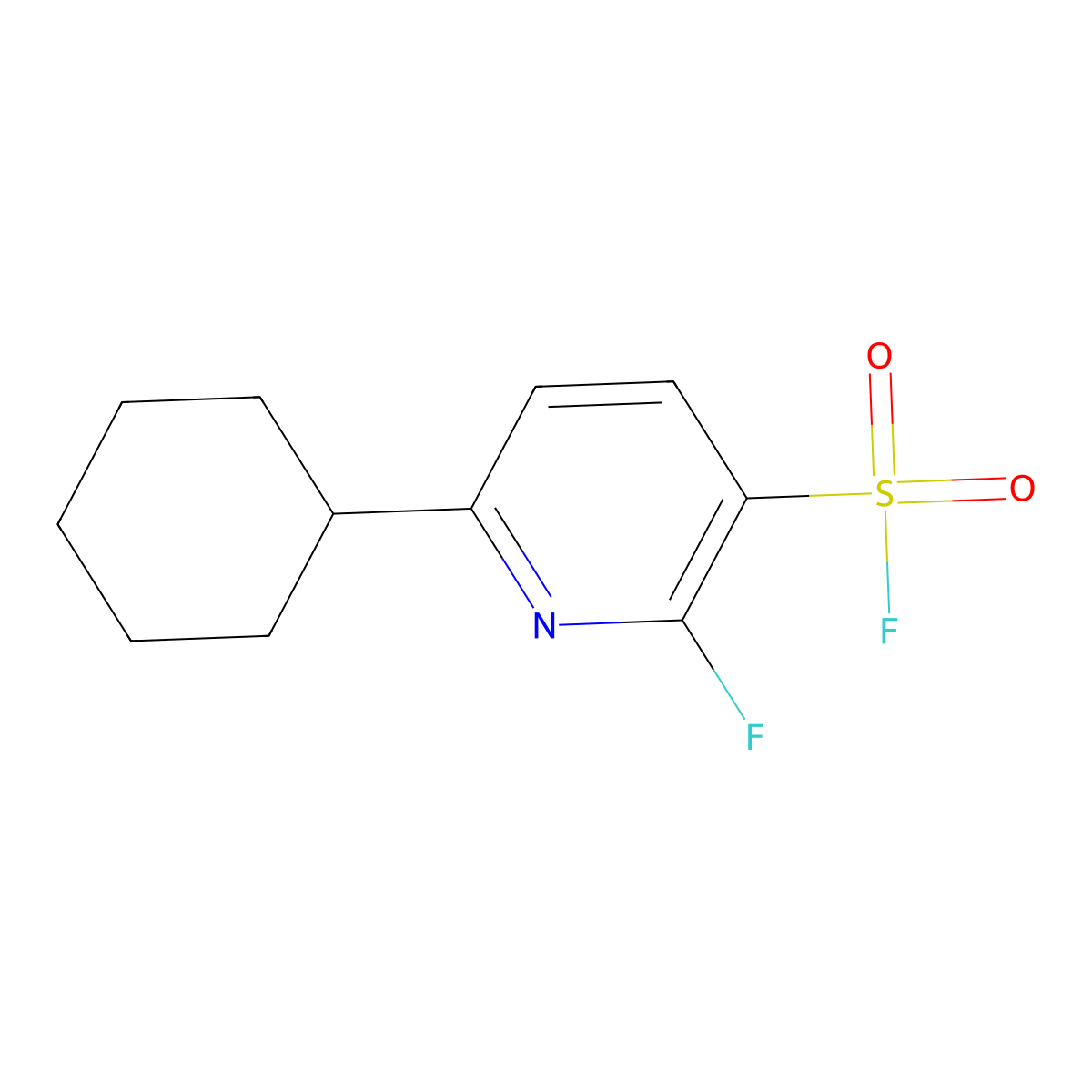 6-Cyclohexyl-2-fluoropyridine-3-sulfonyl fluoride molecular structure, CAS 2059942-00-4