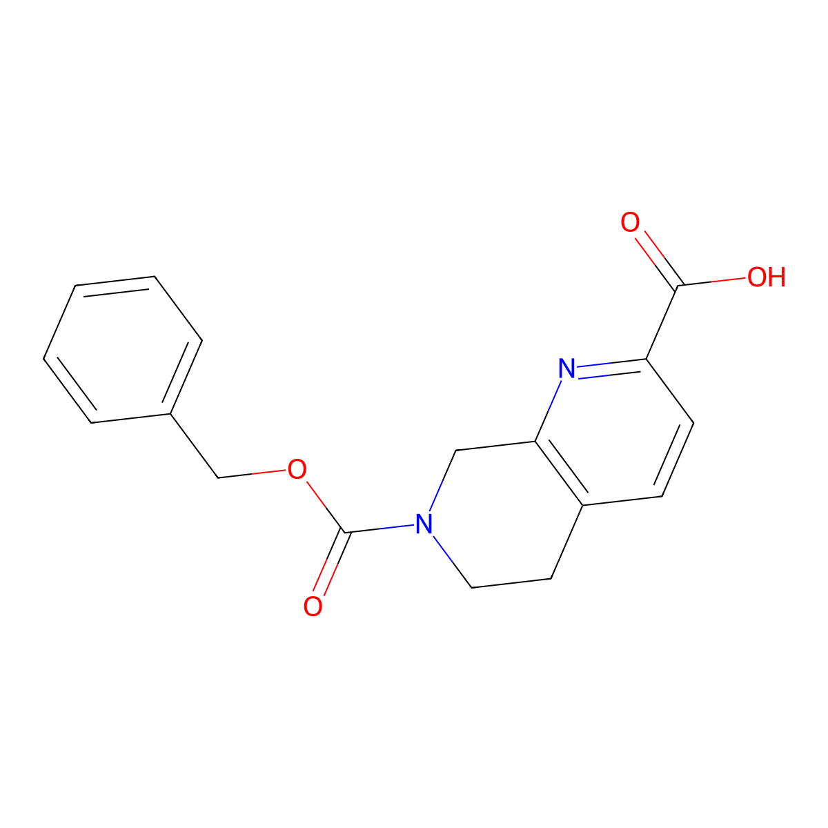 7-[(Benzyloxy)carbonyl]-5,6,7,8-tetrahydro-1,7-naphthyridine-2-carboxylic acid molecular structure, CAS 2059942-01-5