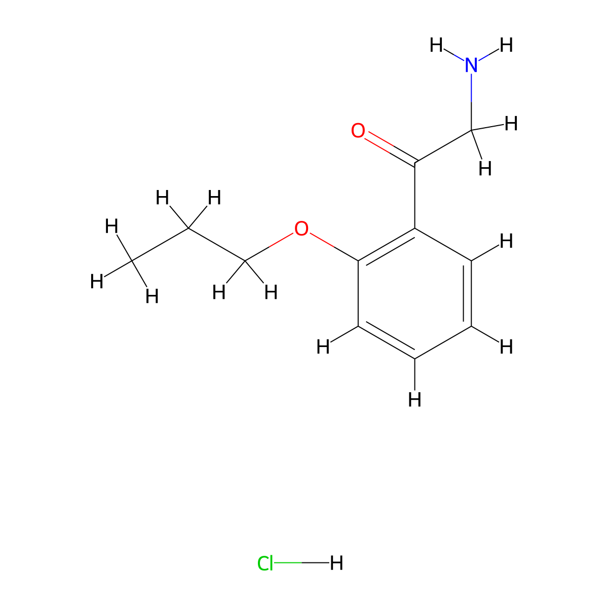 2-Amino-1-(2-propoxyphenyl)ethan-1-one hydrochloride molecular structure, CAS 2059942-05-9