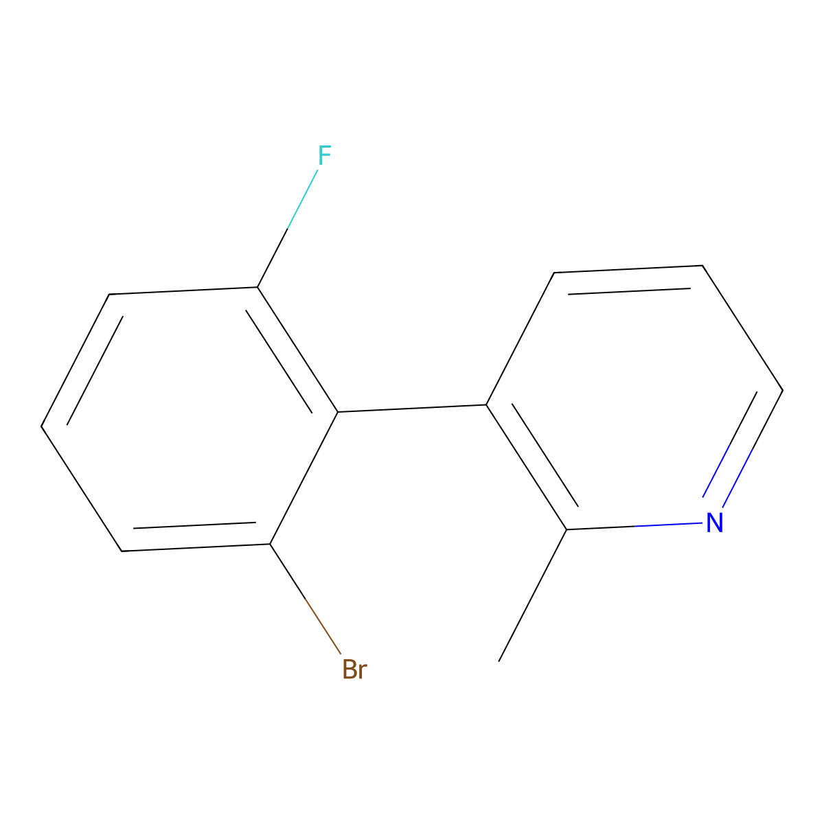 3-(2-Bromo-6-fluorophenyl)-2-methylpyridine molecular structure, CAS 2059942-10-6