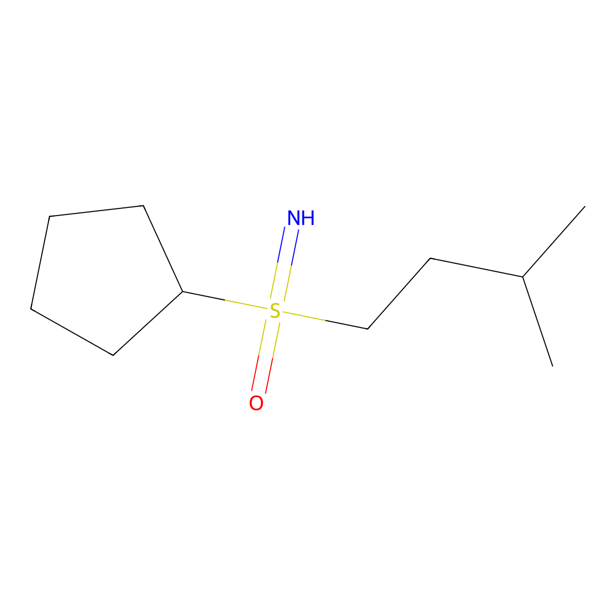 Cyclopentyl(imino)(3-methylbutyl)-lambda6-sulfanone molecular structure, CAS 2059942-22-0