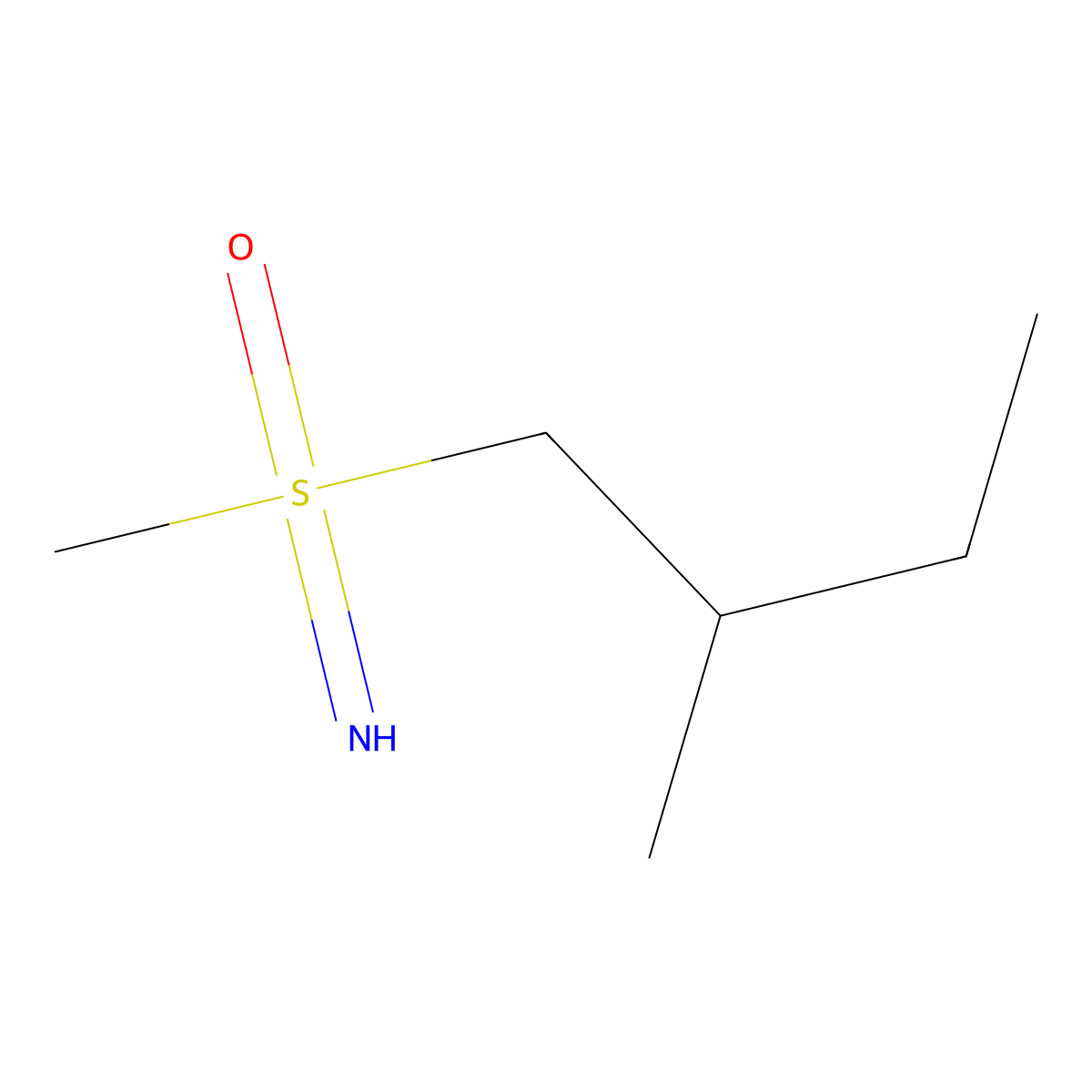 Imino(methyl)(2-methylbutyl)-lambda6-sulfanone molecular structure, CAS 2059942-31-1
