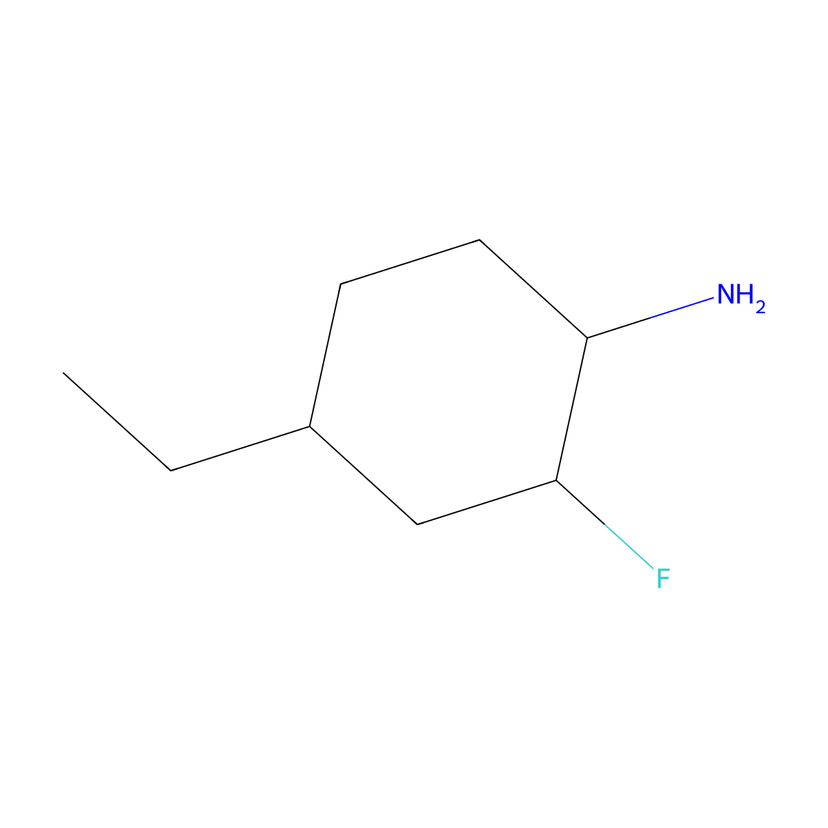 4-Ethyl-2-fluorocyclohexan-1-amine molecular structure, CAS 2059942-44-6