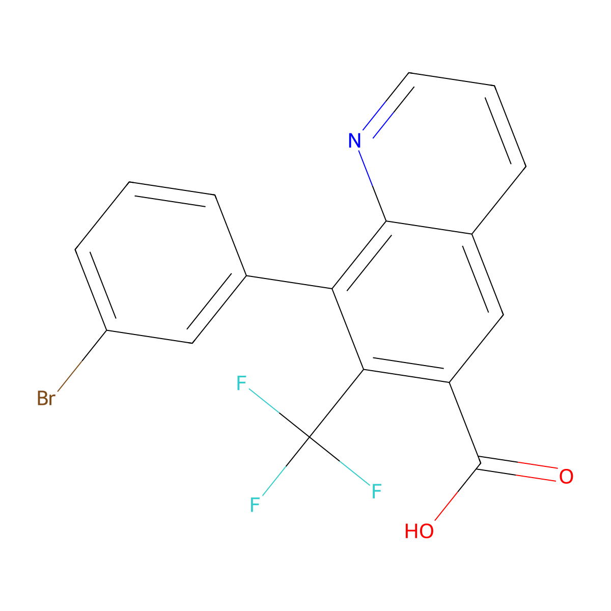 8-(3-Bromophenyl)-7-(trifluoromethyl)quinoline-6-carboxylic acid molecular structure, CAS 2059942-48-0