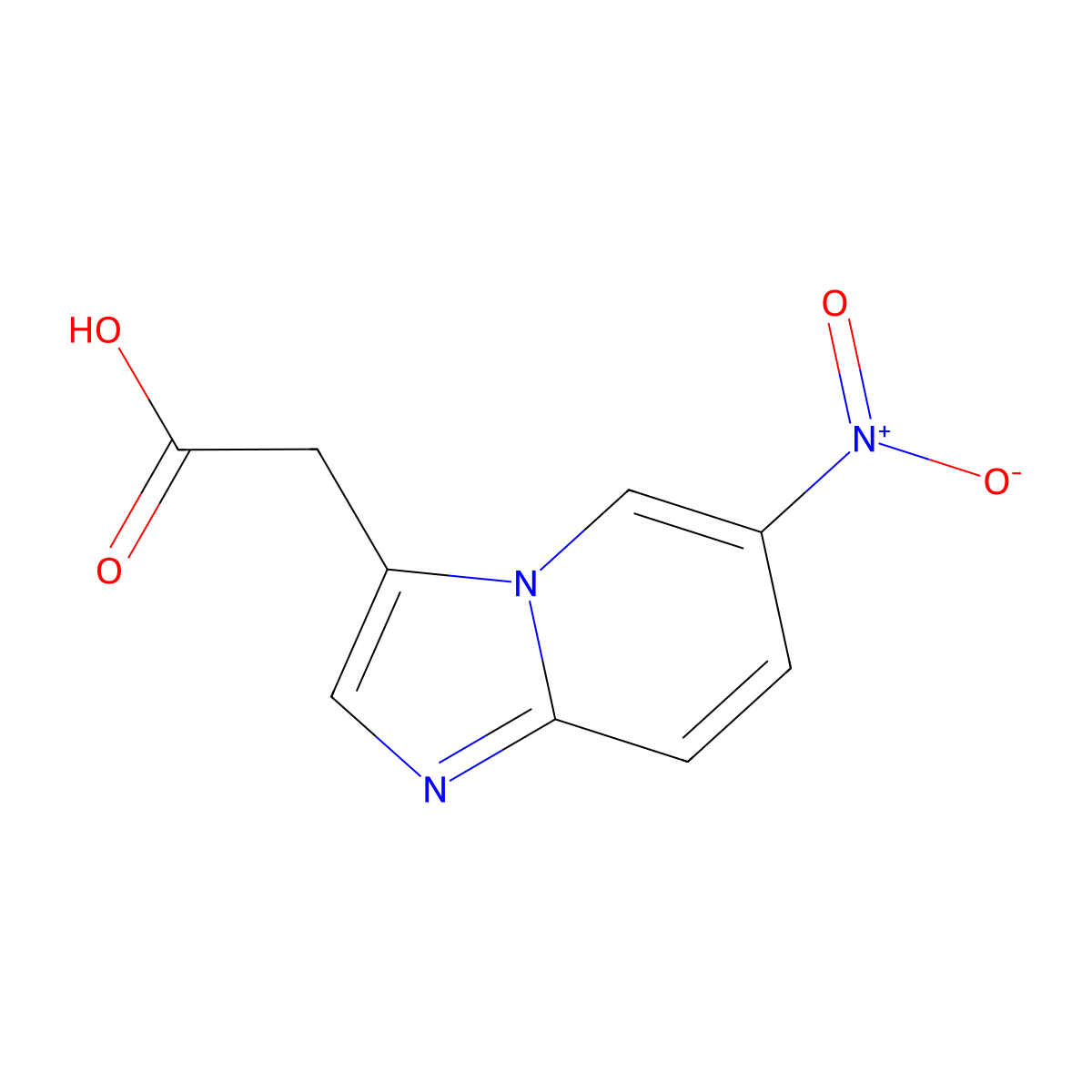 2-{6-Nitroimidazo[1,2-a]pyridin-3-yl}acetic acid molecular structure, CAS 2059942-50-4