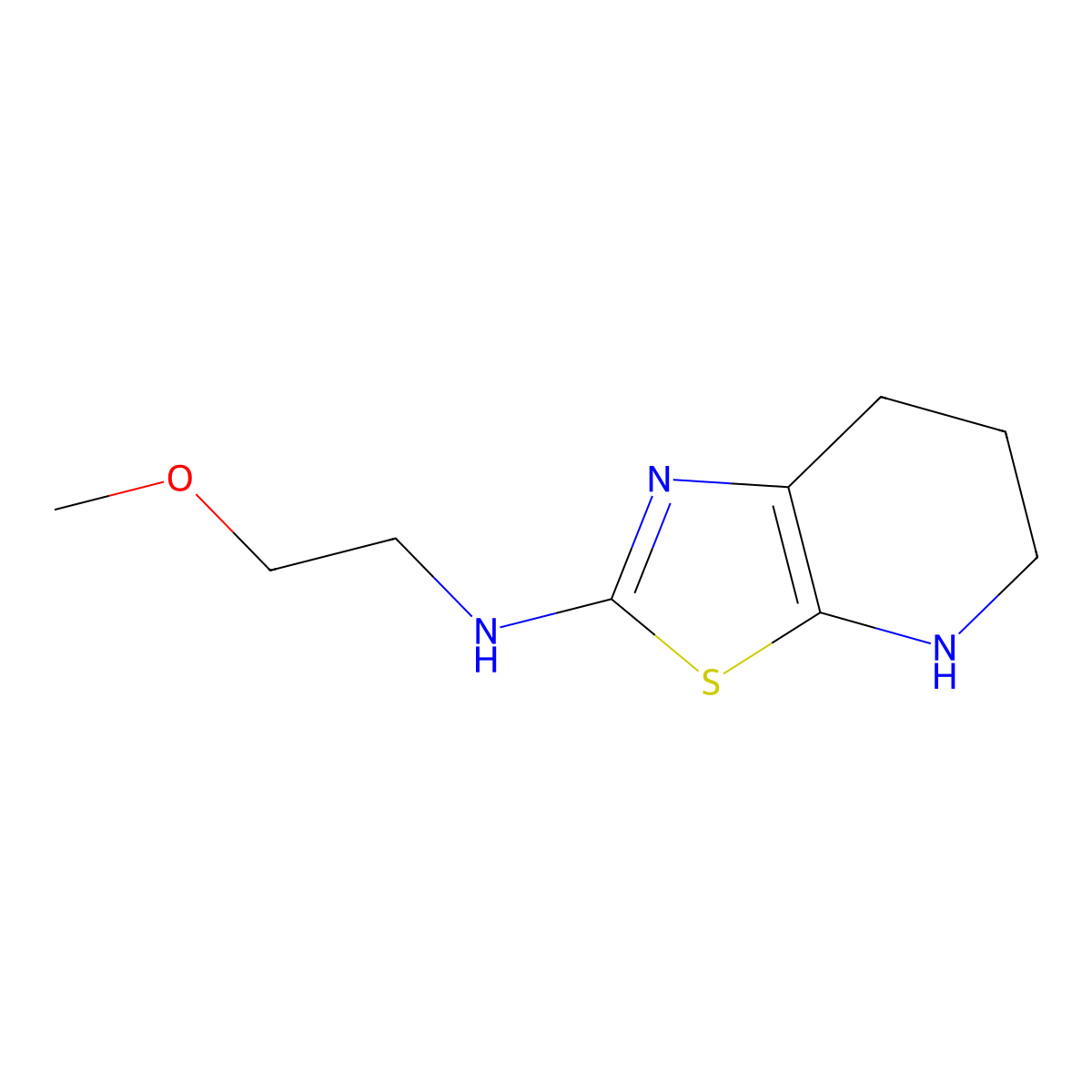 N-(2-Methoxyethyl)-4H,5H,6H,7H-[1,3]thiazolo[5,4-b]pyridin-2-amine molecular structure, CAS 2059942-63-9