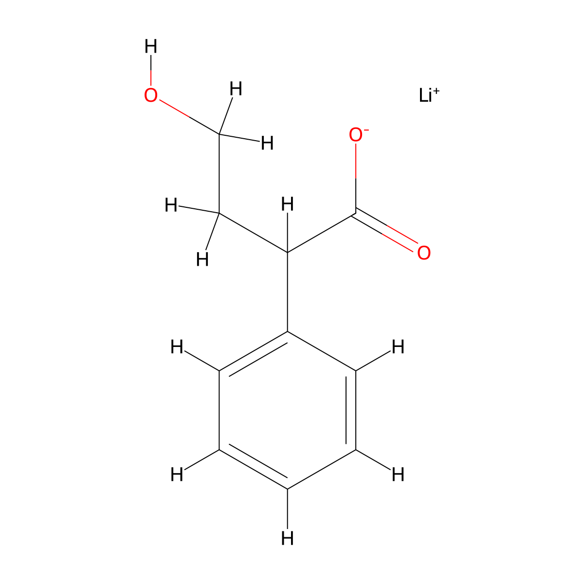 Lithium(1+) ion 4-hydroxy-2-phenylbutanoate molecular structure, CAS 2059942-64-0