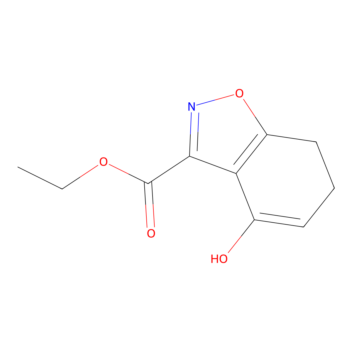Ethyl 4-hydroxy-6,7-dihydro-1,2-benzoxazole-3-carboxylate molecular structure, CAS 2059942-66-2
