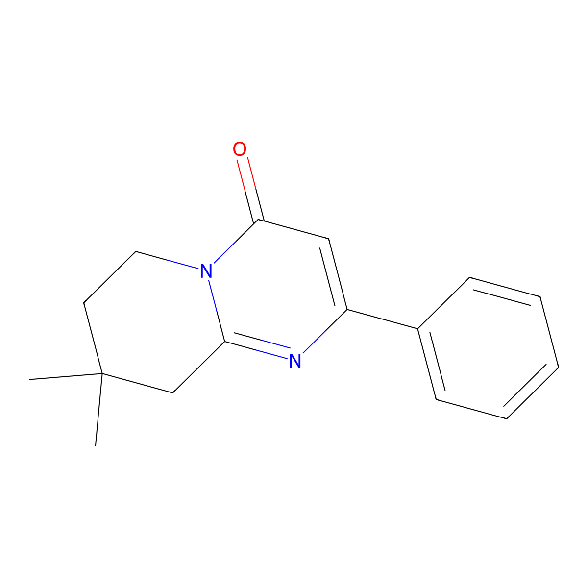 8,8-Dimethyl-2-phenyl-4H,6H,7H,8H,9H-pyrido[1,2-a]pyrimidin-4-one molecular structure, CAS 2059942-74-2