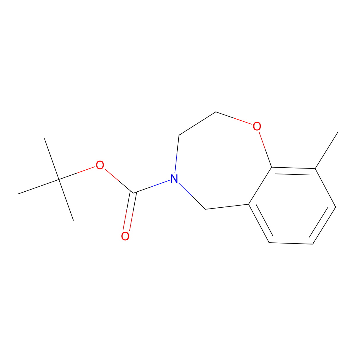 tert-Butyl 9-methyl-2,3,4,5-tetrahydro-1,4-benzoxazepine-4-carboxylate molecular structure, CAS 2059942-75-3