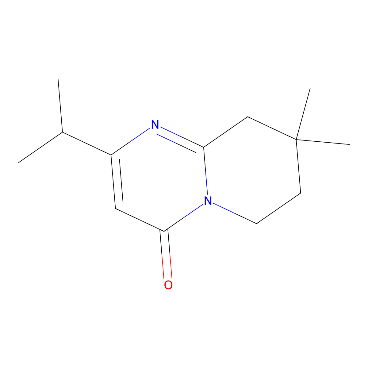 8,8-Dimethyl-2-(propan-2-yl)-4H,6H,7H,8H,9H-pyrido[1,2-a]pyrimidin-4-one molecular structure, CAS 2059943-59-6