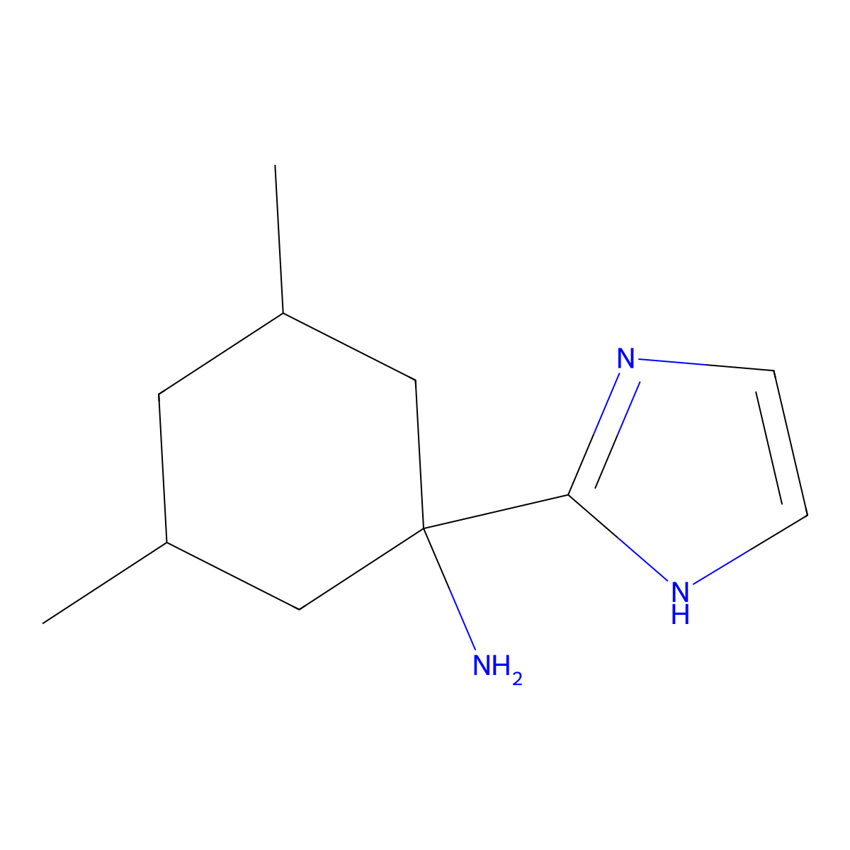 1-(1H-Imidazol-2-yl)-3,5-dimethylcyclohexan-1-amine molecular structure, CAS 2059943-65-4