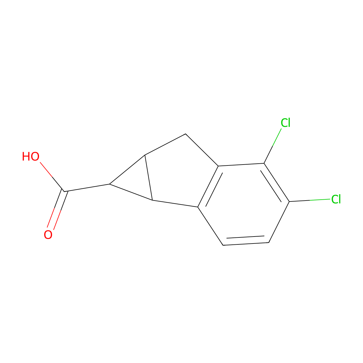4,5-Dichloro-1H,1aH,6H,6aH-cyclopropa[a]indene-1-carboxylic acid molecular structure, CAS 2059943-67-6