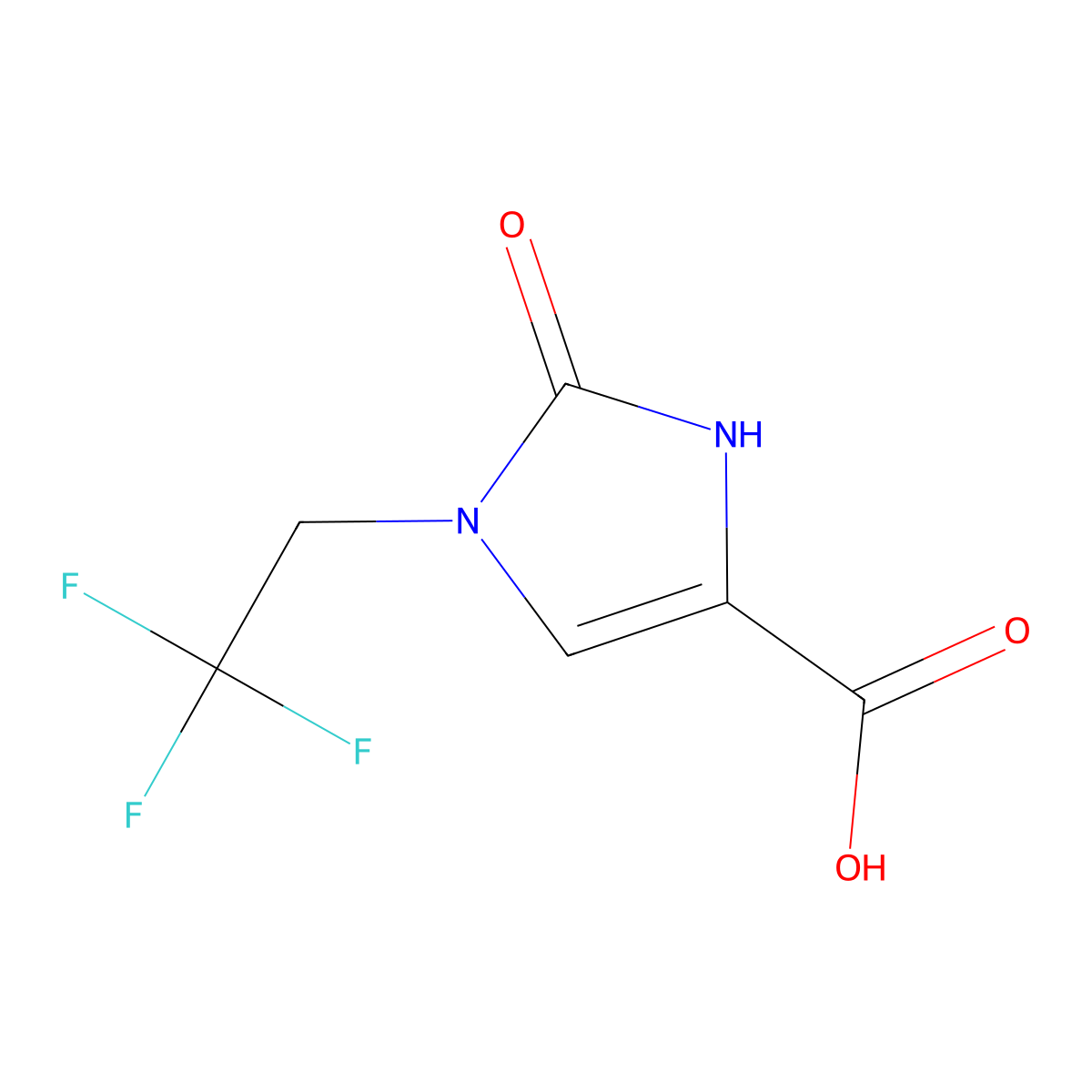 2-Oxo-1-(2,2,2-trifluoroethyl)-2,3-dihydro-1H-imidazole-4-carboxylic acid molecular structure, CAS 2059943-71-2