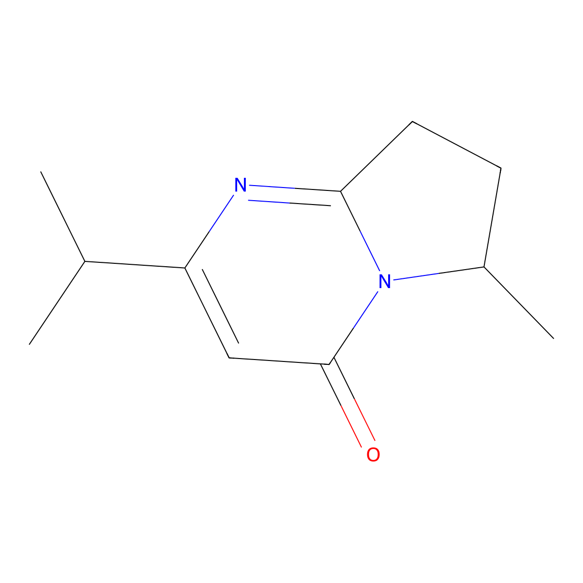 6-Methyl-2-(propan-2-yl)-4H,6H,7H,8H-pyrrolo[1,2-a]pyrimidin-4-one molecular structure, CAS 2059943-72-3