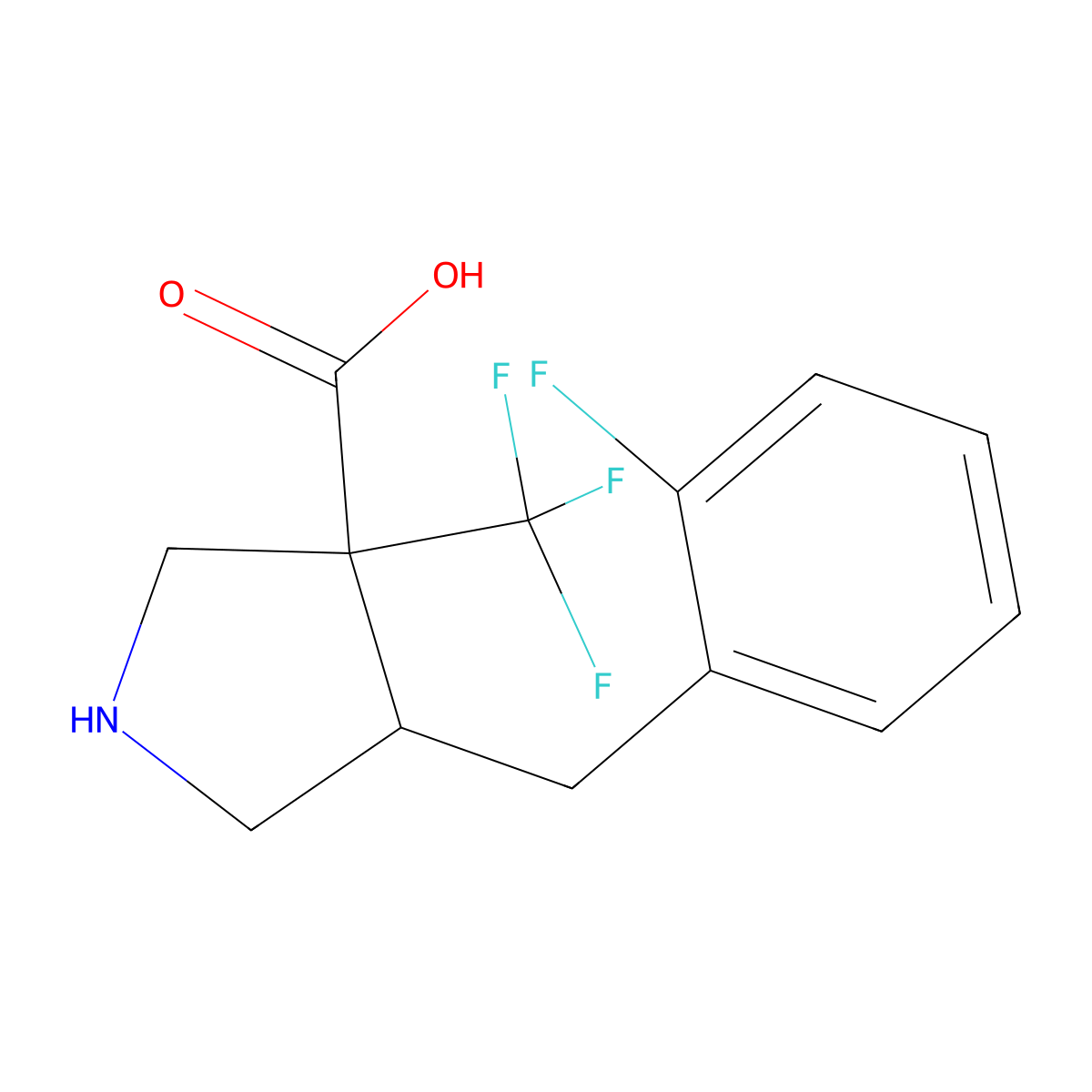 4-[(2-Fluorophenyl)methyl]-3-(trifluoromethyl)pyrrolidine-3-carboxylic acid molecular structure, CAS 2059943-76-7