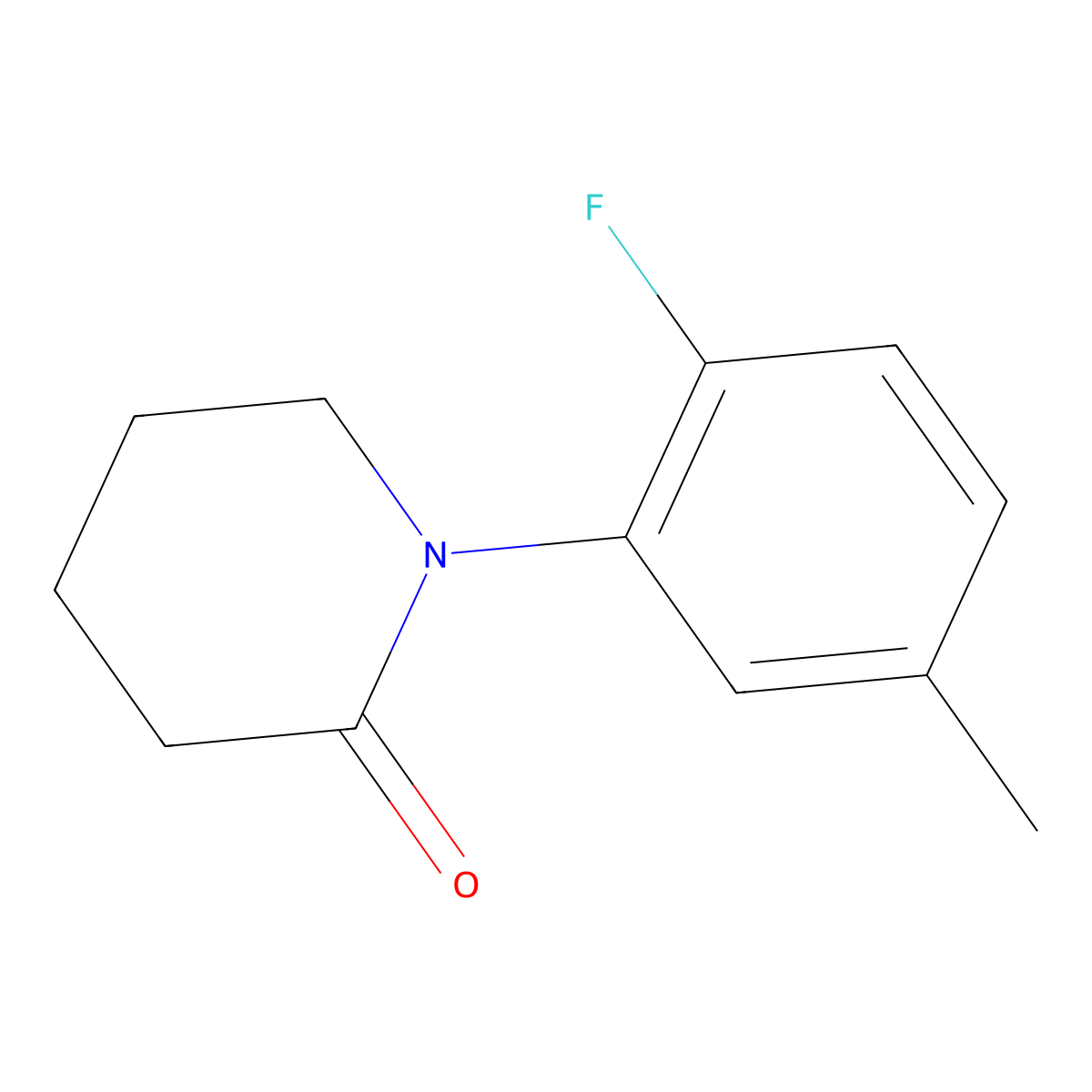 1-(2-Fluoro-5-methylphenyl)piperidin-2-one molecular structure, CAS 2059943-77-8