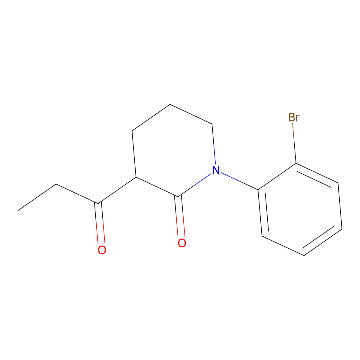 1-(2-Bromophenyl)-3-propanoylpiperidin-2-one molecular structure, CAS 2059943-84-7