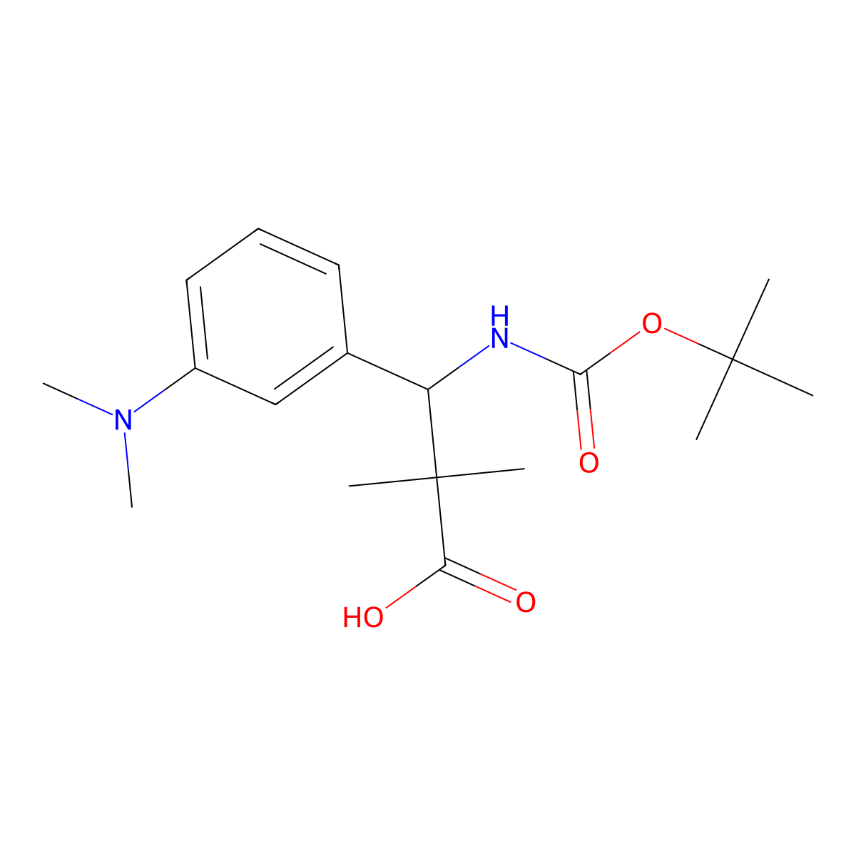 3-{[(Tert-butoxy)carbonyl]amino}-3-[3-(dimethylamino)phenyl]-2,2-dimethylpropanoic acid molecular structure, CAS 2059943-88-1