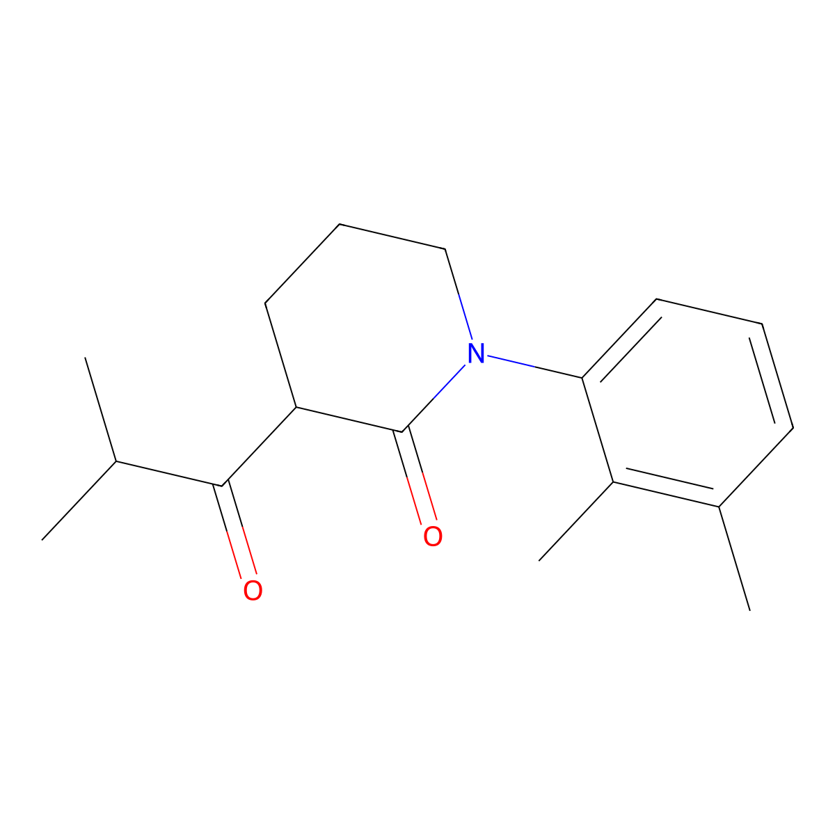 1-(2,3-Dimethylphenyl)-3-(2-methylpropanoyl)piperidin-2-one molecular structure, CAS 2059943-89-2