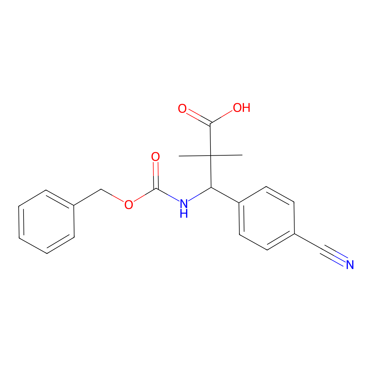 3-{[(Benzyloxy)carbonyl]amino}-3-(4-cyanophenyl)-2,2-dimethylpropanoic acid molecular structure, CAS 2059943-94-9