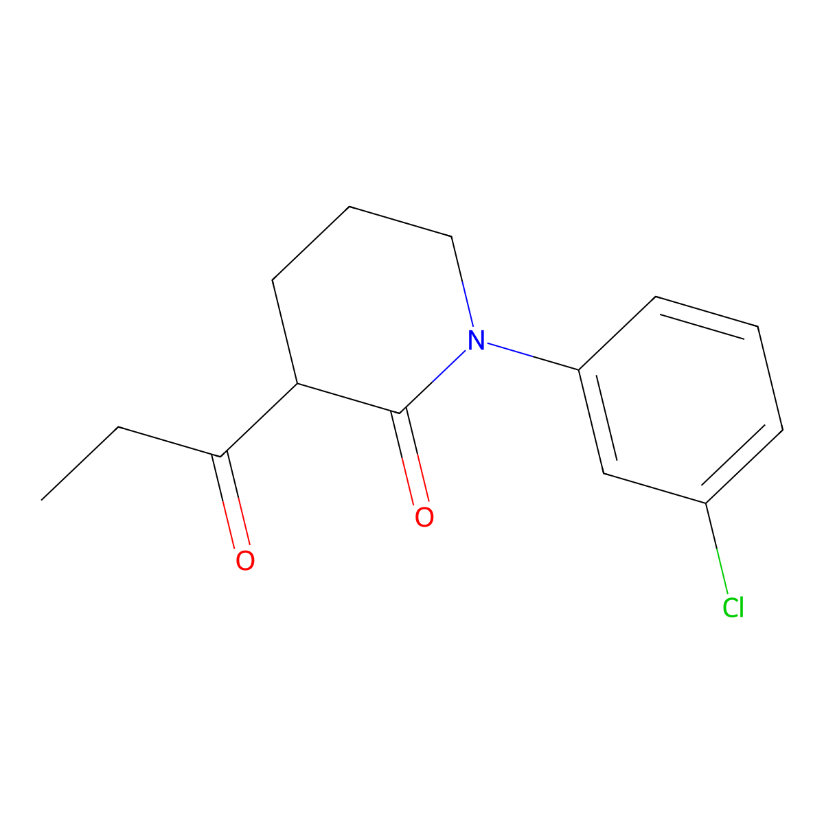 1-(3-Chlorophenyl)-3-propanoylpiperidin-2-one molecular structure, CAS 2059943-95-0
