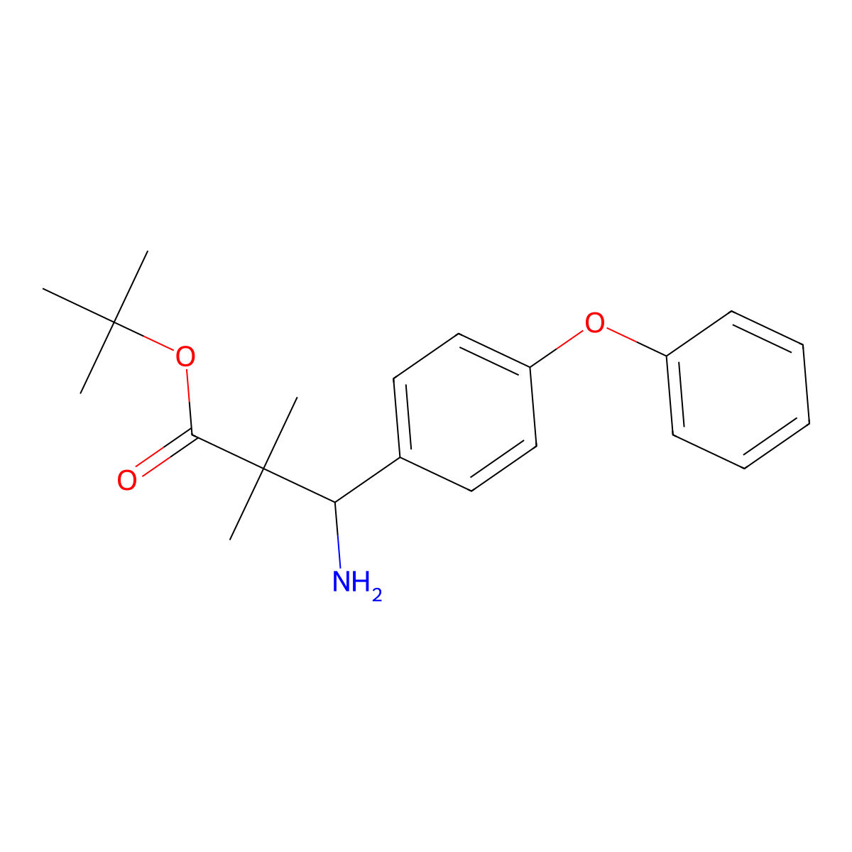 tert-Butyl 3-amino-2,2-dimethyl-3-(4-phenoxyphenyl)propanoate molecular structure, CAS 2059943-97-2