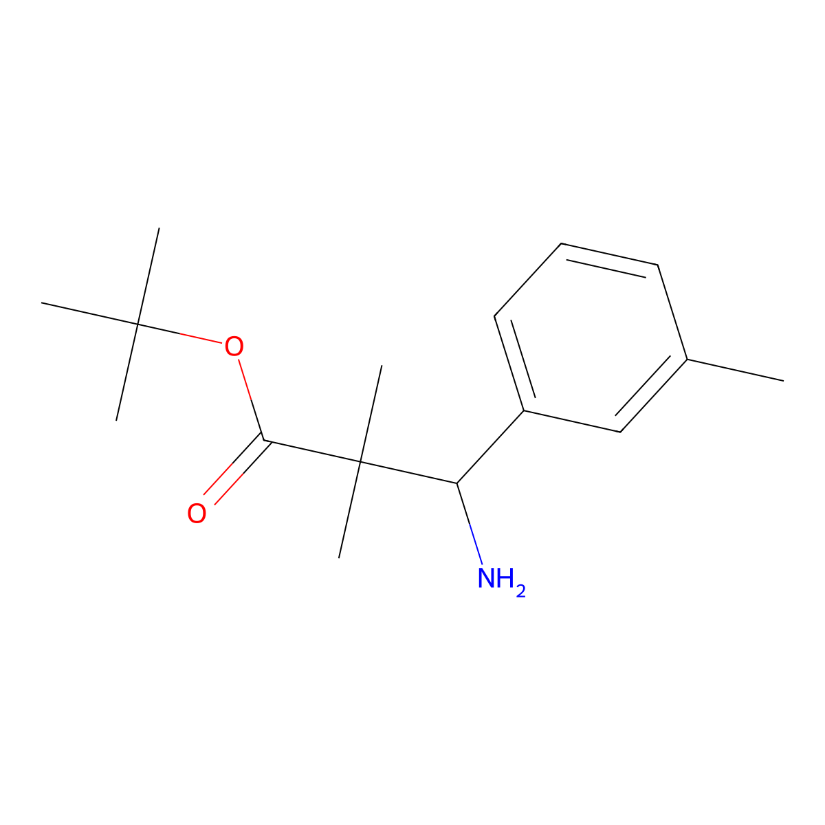tert-Butyl 3-amino-2,2-dimethyl-3-(3-methylphenyl)propanoate molecular structure, CAS 2059944-01-1