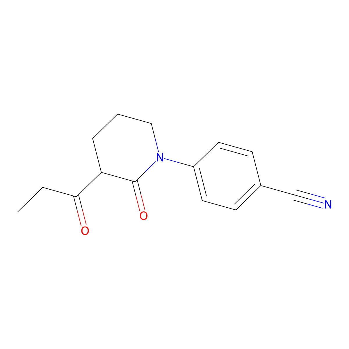 4-(2-Oxo-3-propanoylpiperidin-1-yl)benzonitrile molecular structure, CAS 2059944-02-2