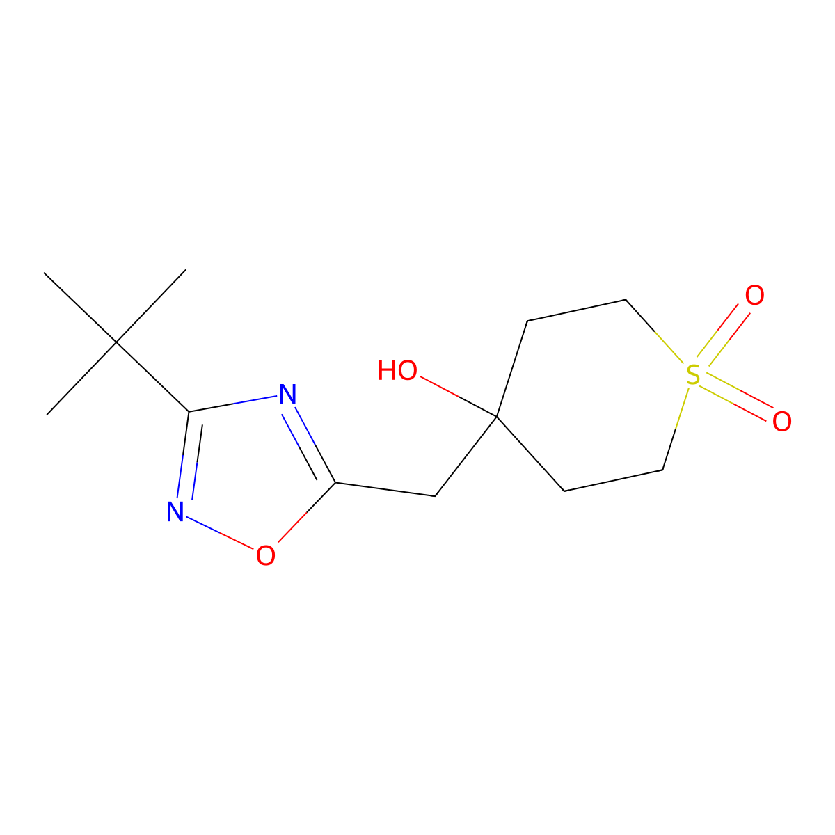 4-[(3-tert-Butyl-1,2,4-oxadiazol-5-yl)methyl]-4-hydroxy-1lambda6-thiane-1,1-dione molecular structure, CAS 2059944-03-3