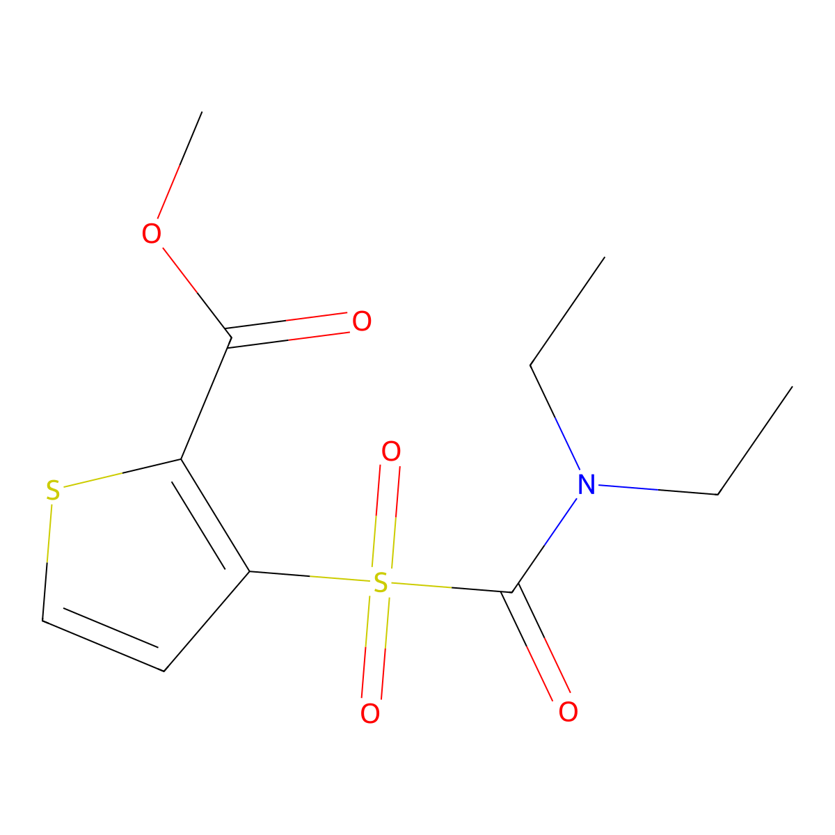 Methyl 3-[(diethylcarbamoyl)sulfonyl]thiophene-2-carboxylate molecular structure, CAS 2059944-06-6