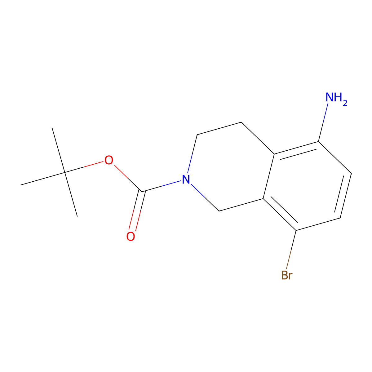 tert-Butyl 5-amino-8-bromo-1,2,3,4-tetrahydroisoquinoline-2-carboxylate molecular structure, CAS 2059944-11-3