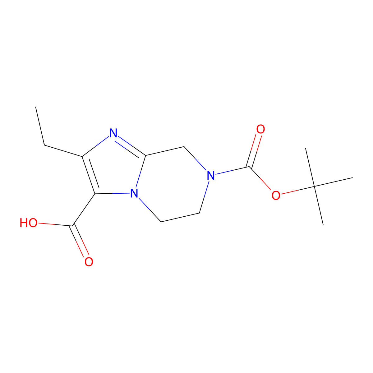 7-[(tert-Butoxy)carbonyl]-2-ethyl-5H,6H,7H,8H-imidazo[1,2-a]pyrazine-3-carboxylic acid molecular structure, CAS 2059944-14-6